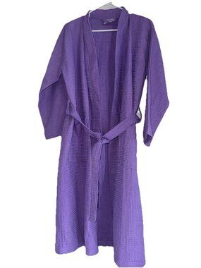 Luxury Turkish Cotton Waffle Robe Spa Quality Lavender Women's S Bathrobe Kimono